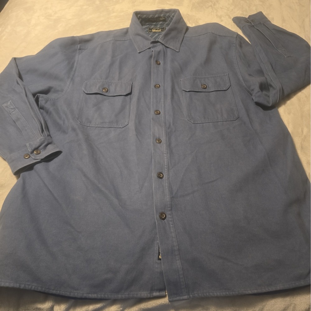 Levis Shirt Jacket Mens XL Blue Chamois Lined Heavyweight Shacket Workwear